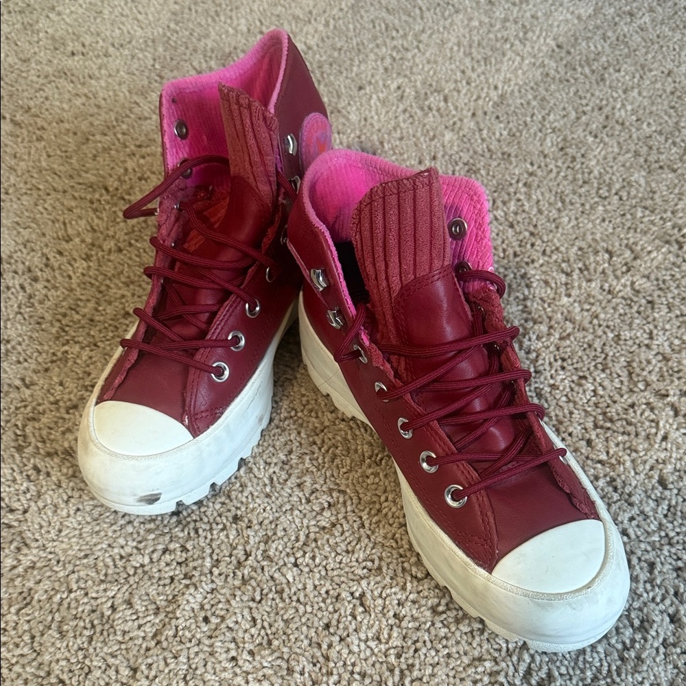 Converse Women's High-Top Sneakers in Burgundy and Fuchsia